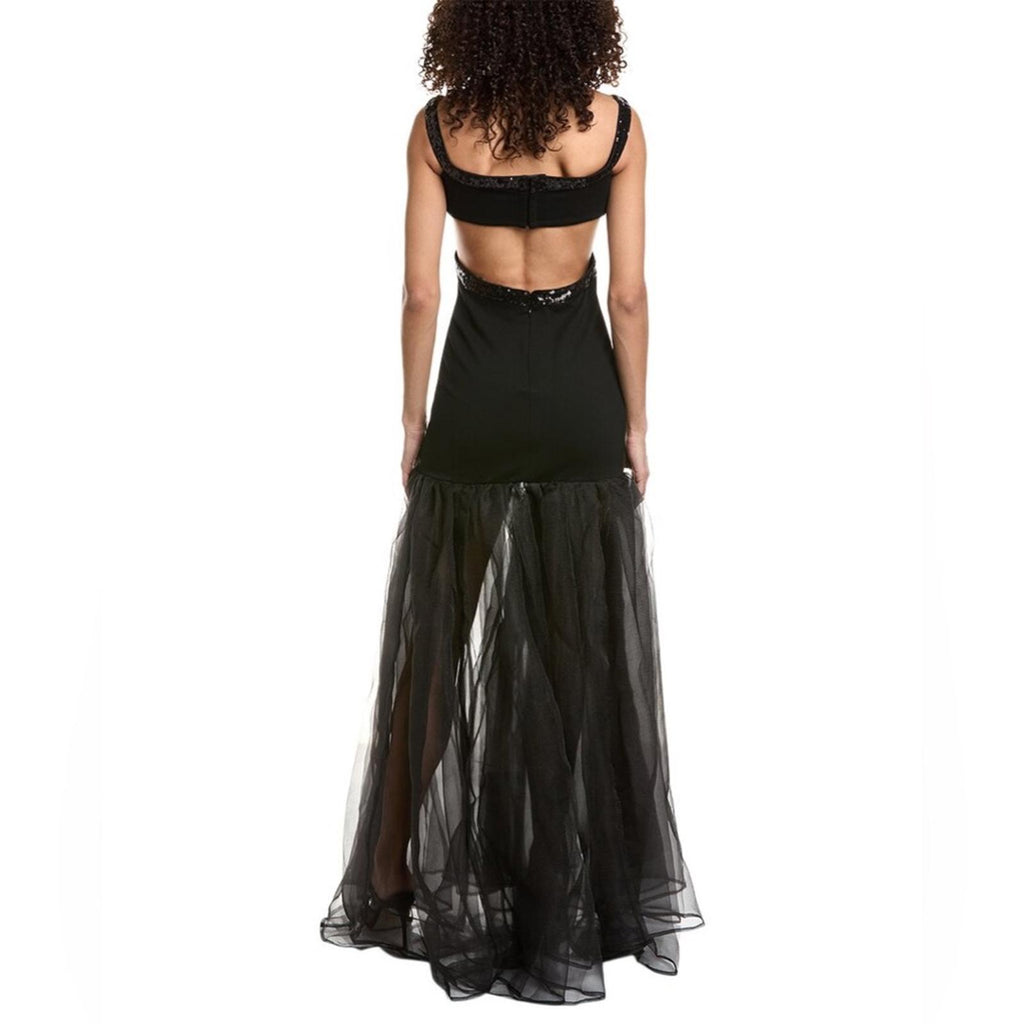 STAUD Emmaline Off-the-Shoulder Cut-Out Dress in Black, NWT, Size S