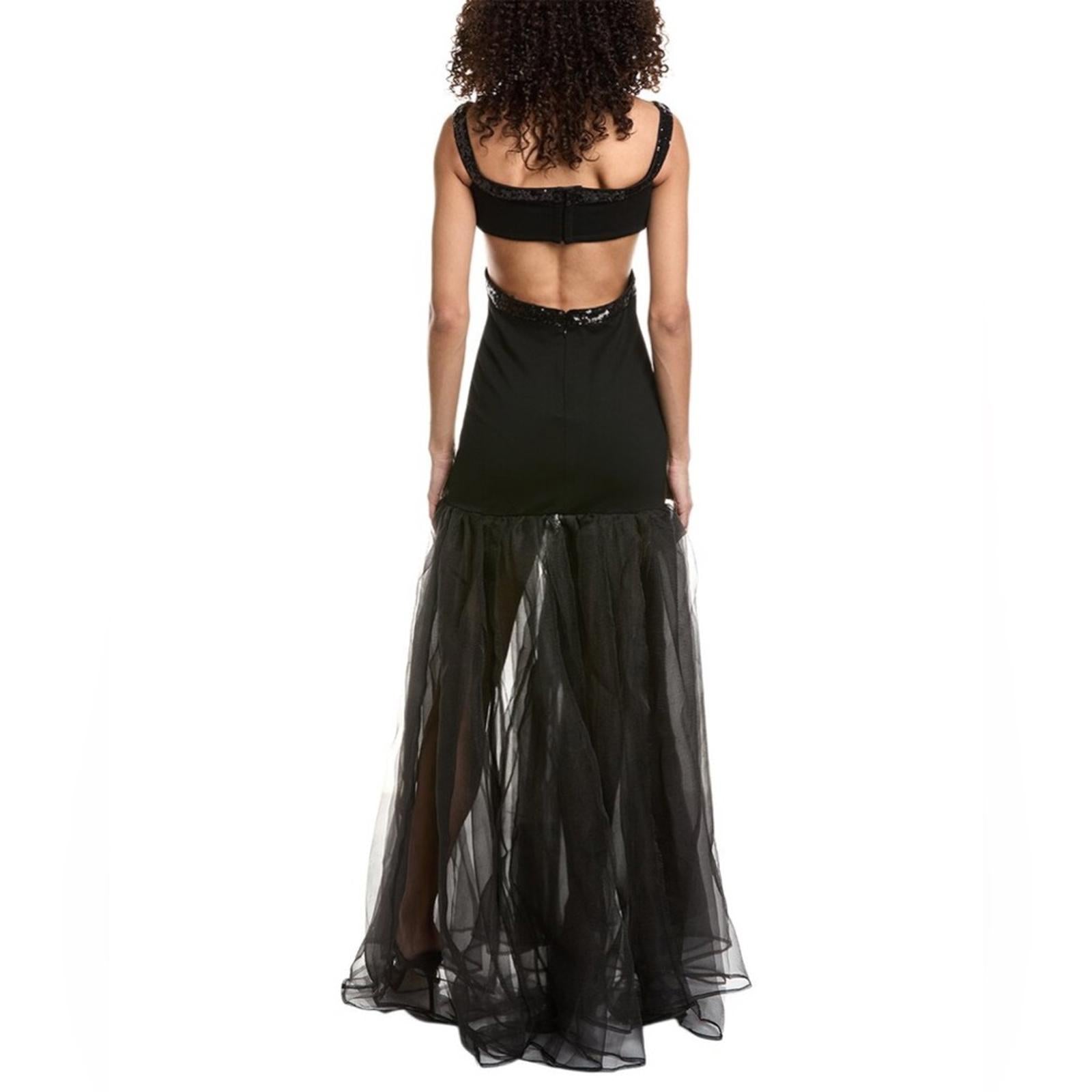 STAUD Emmaline Off-the-Shoulder Cut-Out Dress in Black, NWT, Size S