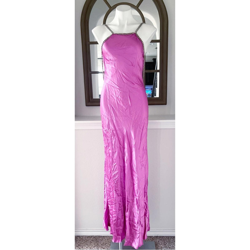 L’Agence Majesty Chain Trim Gown in Pink, Size 2 New w/Tag