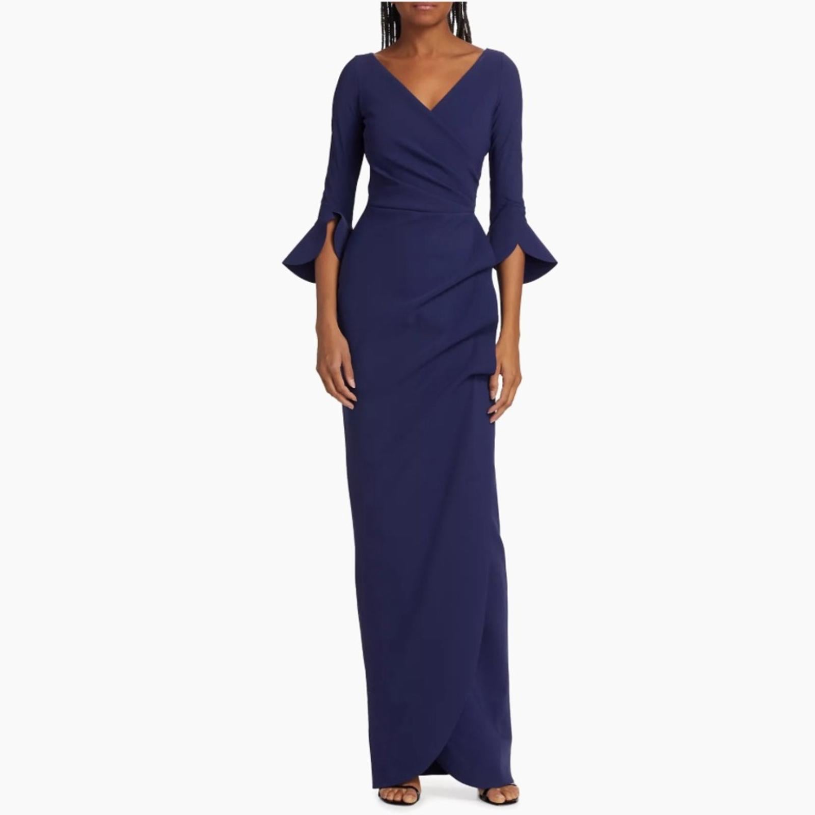 NWT Chiara Boni La Petite Robe Zalfa Column Gown in Black Size 16 MADE IN ITALY