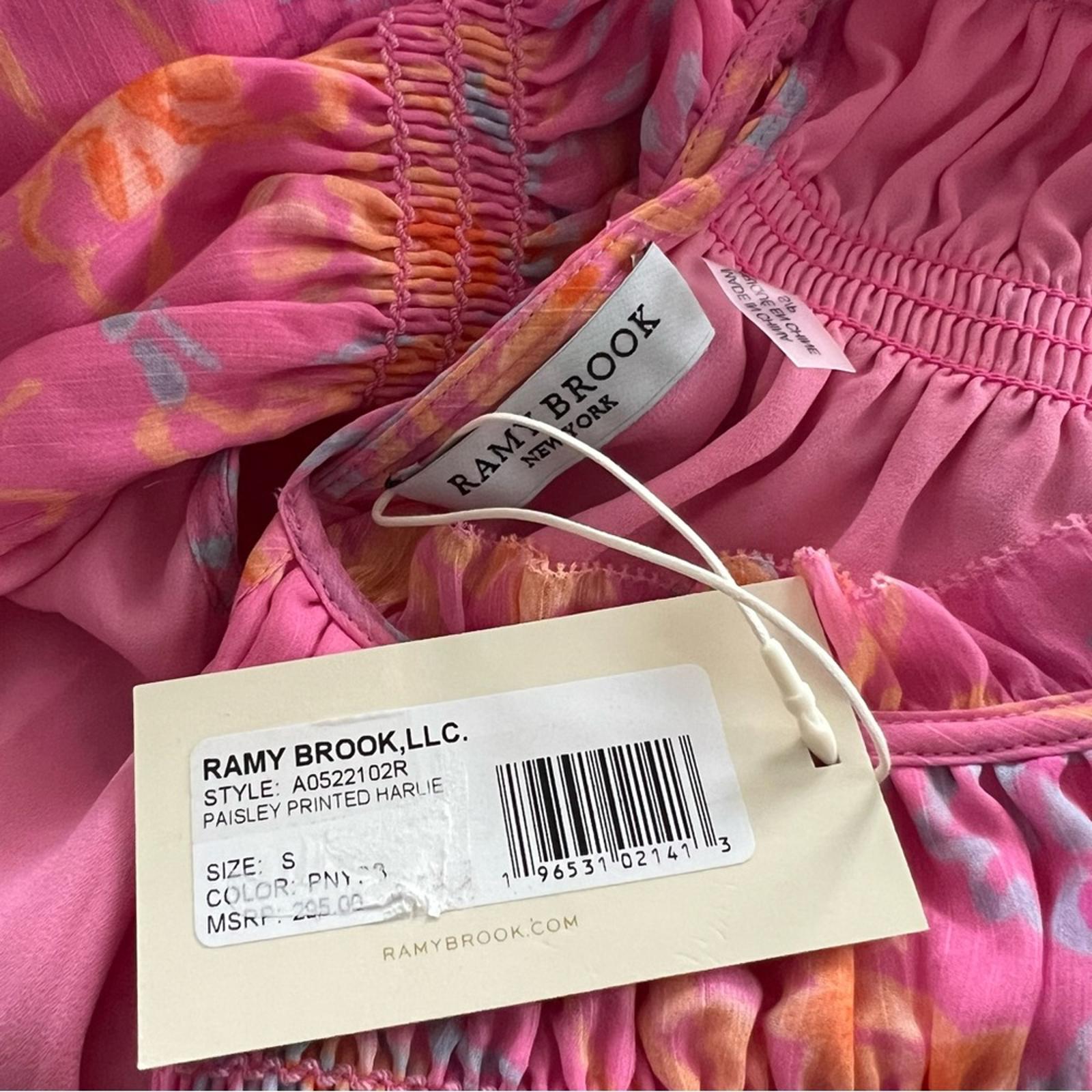 Ramy Brook Harlie Paisley Halter Neck Tank Top, Pink Size S New w/Tag $295