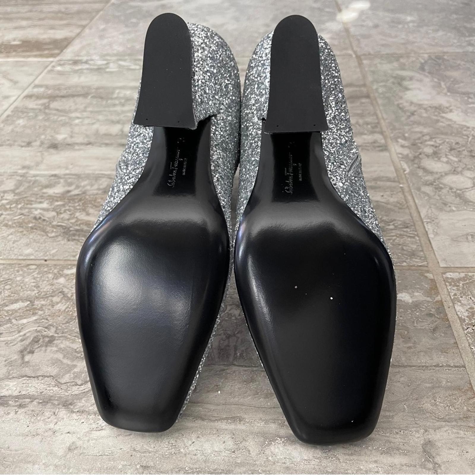 Salvatore Ferragamo Glitter Sculptural-Heel Zip Booties Size 10 New in Box $1295