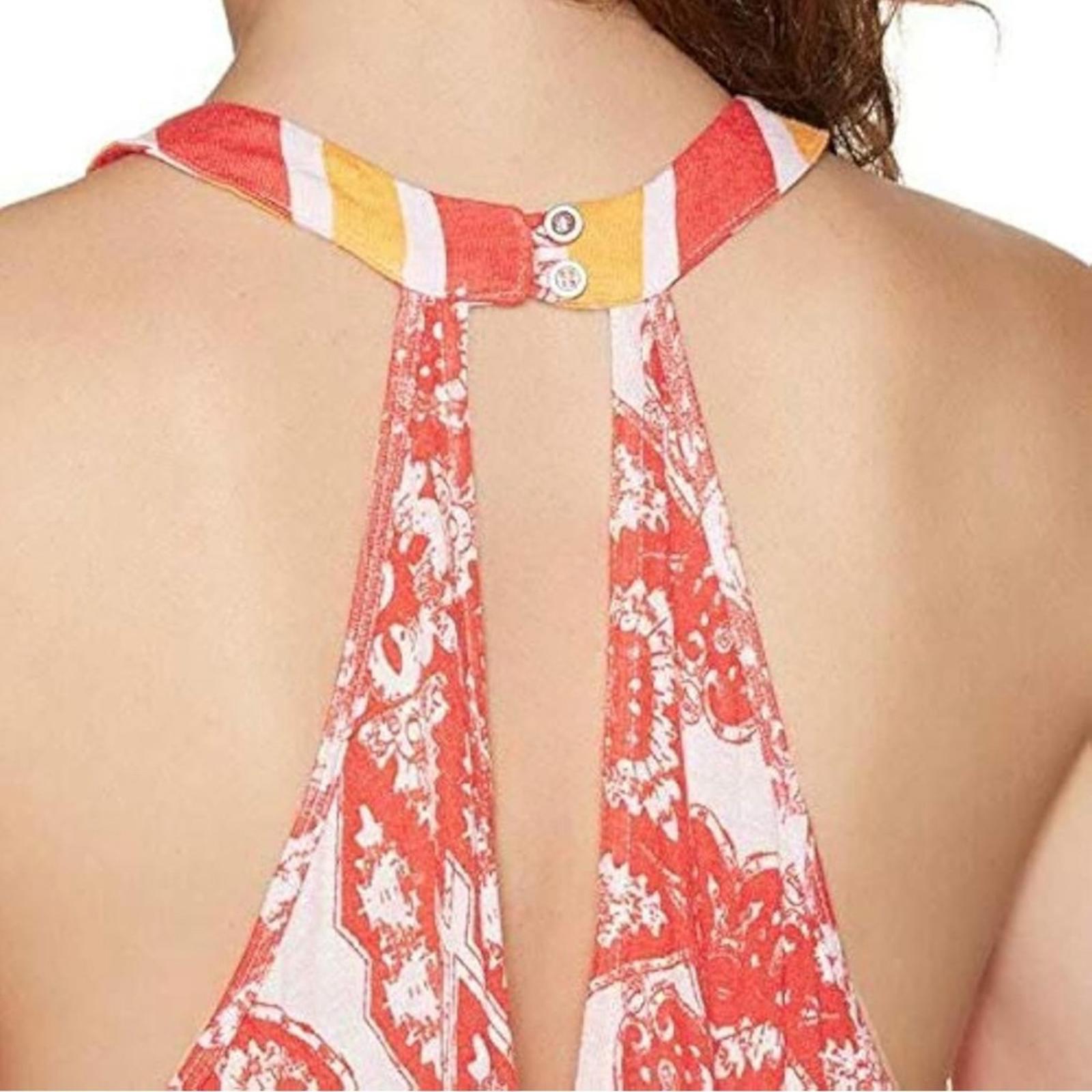 NEW Free People Halter Tunic, Linen Blend Top in Red Lavender Size S New w/Tag