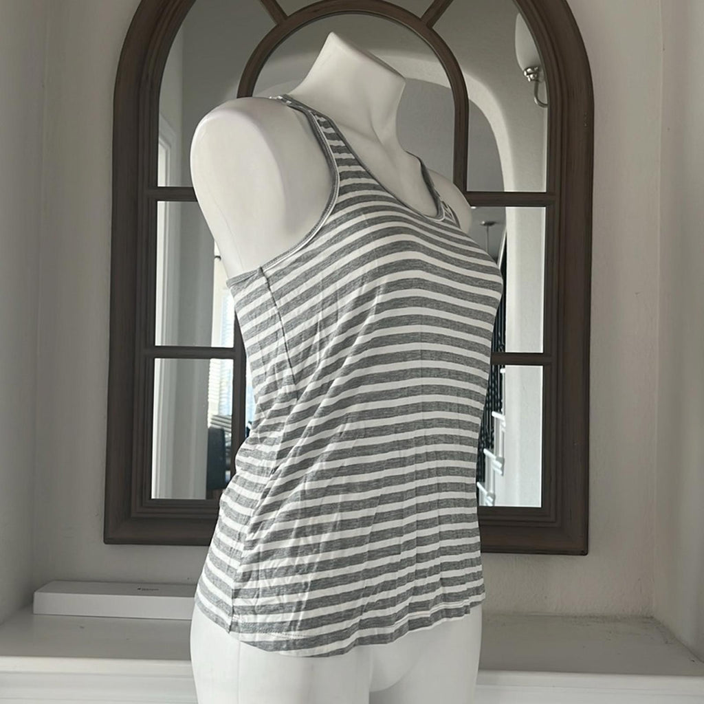 Honeydew Heather Grey Stripe Racerback Top, Size S New w/Tag Retail $48
