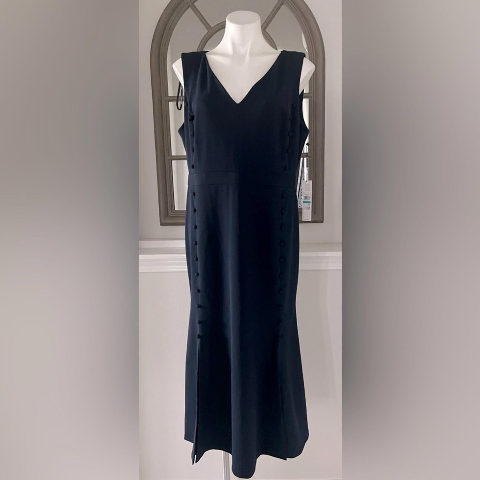 NEW Calvin Klein Scuba Sheath Midi Dress in Navy Size 16 New w/Tag