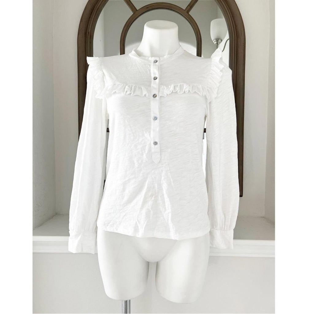 NEW Goldie Lewinter WHITE Pima Cotton Vintage Top, Size XS New w/Tag (Sold Out)