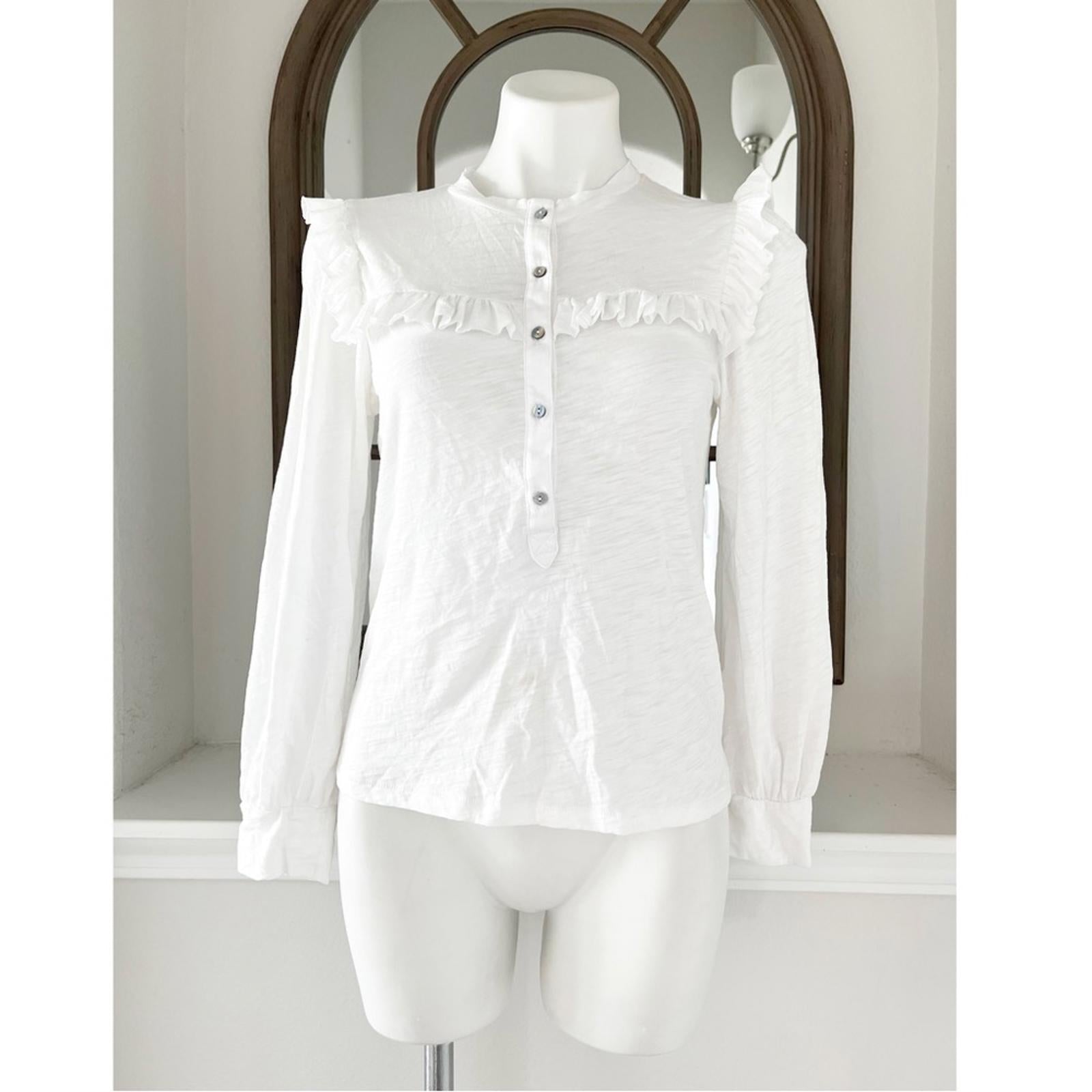 NEW Goldie Lewinter WHITE Pima Cotton Vintage Top, Size XS New w/Tag (Sold Out)
