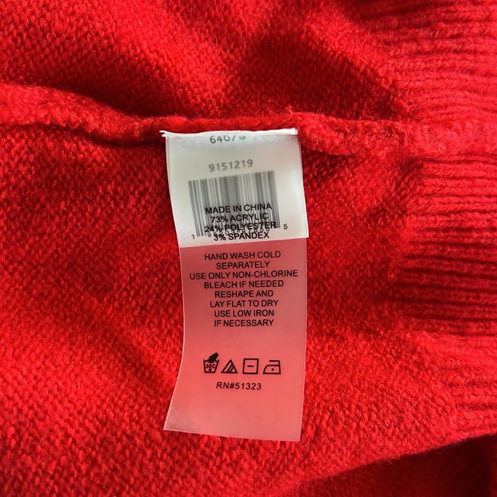 Vince Camuto Cozy Long Sleeve Extend Shoulder Sweater, Bright Cherry Size S NWT