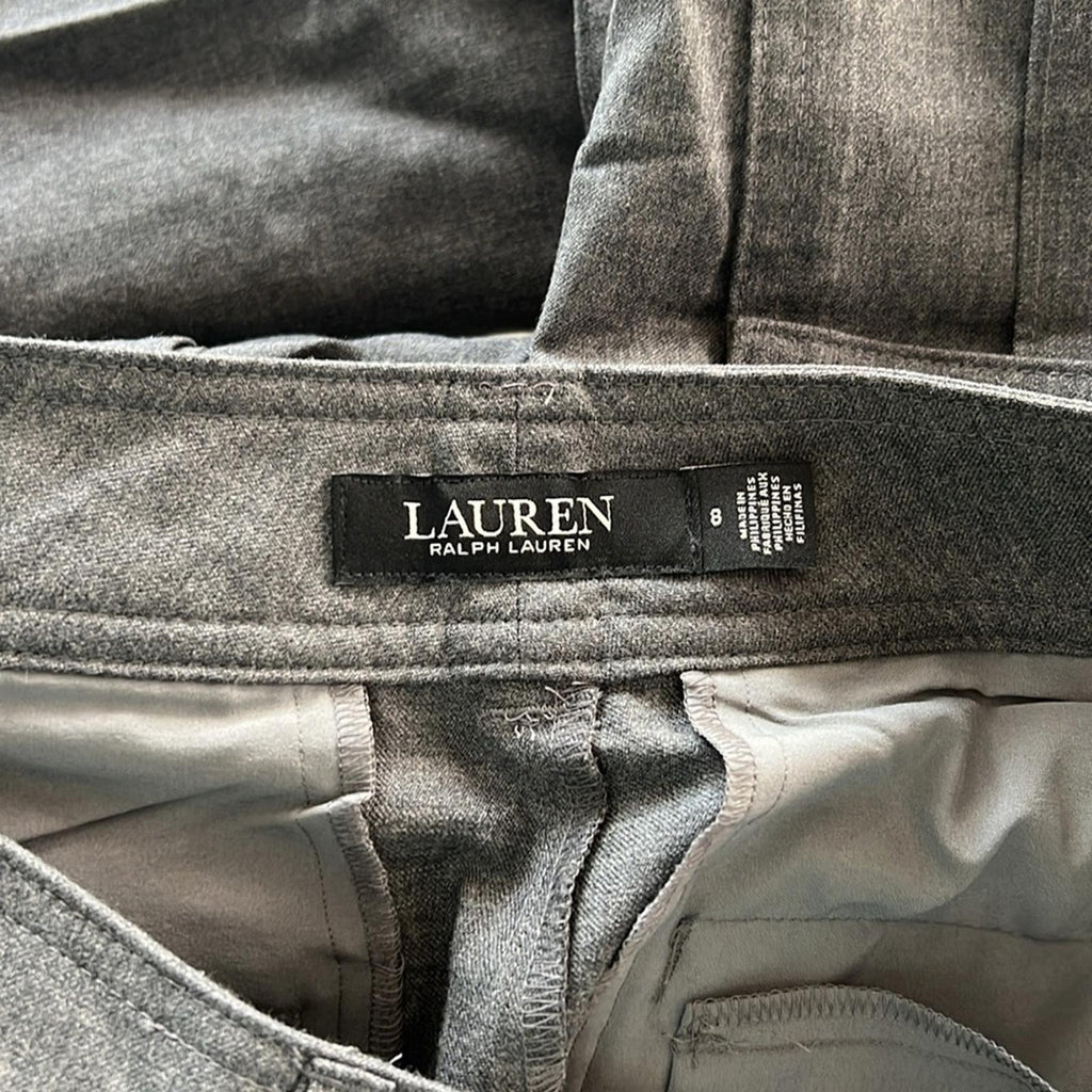 Lauren Ralph Lauren Wool Twill Cargo Pants in Grey, Size 8 New w/Tag $245