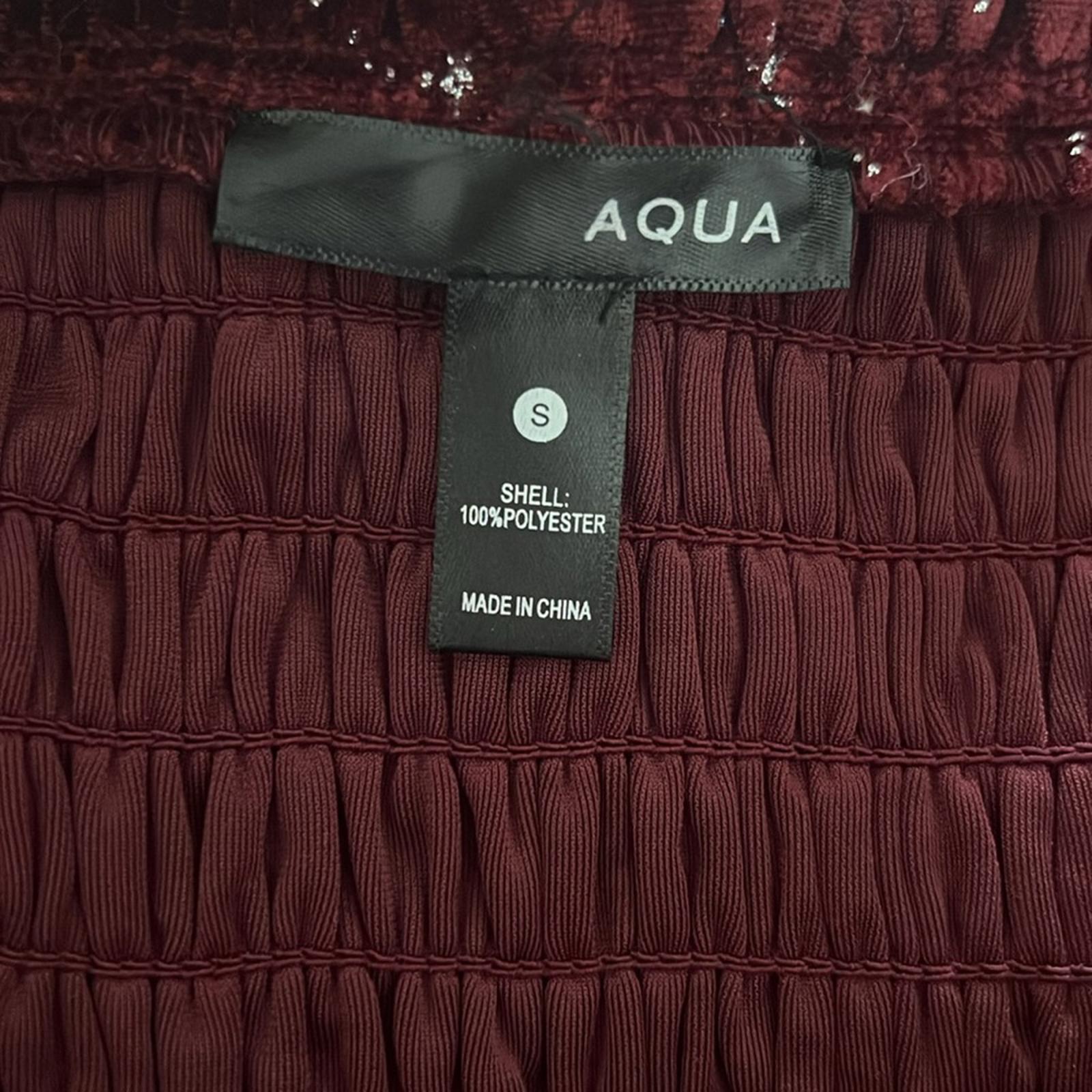 Aqua Velvet Smocked Mini Dress in Burgundy w/Star Print, Size S New w/Tag $88