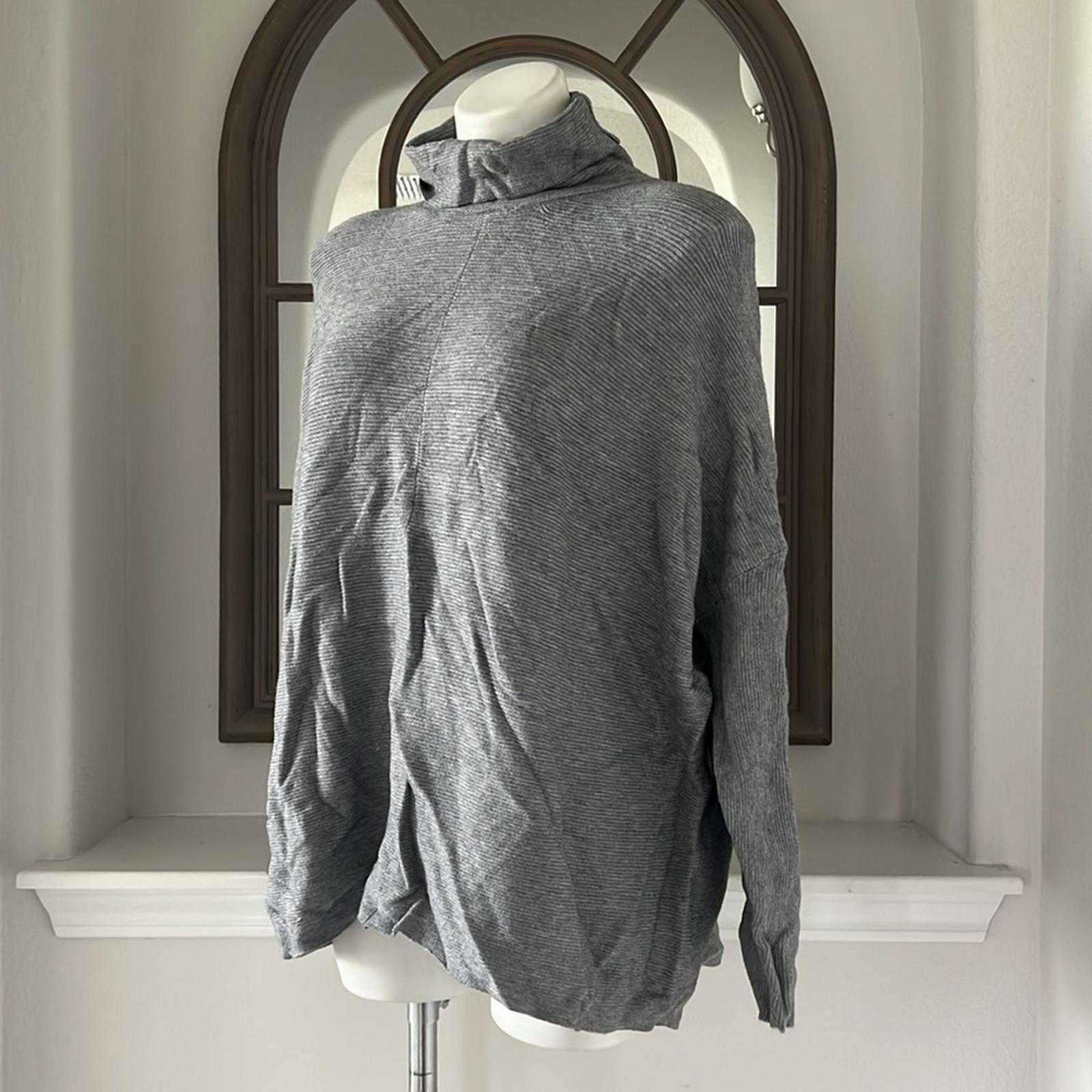 Cupio Mock Neck Knit Pullover Sweater in Heather Grey, Size XL New w/Tag