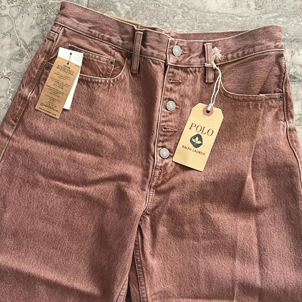 Polo Ralph Lauren High-Rise Wide Leg Jeans in Dusty Pink, Size 28 New w/Tag $248
