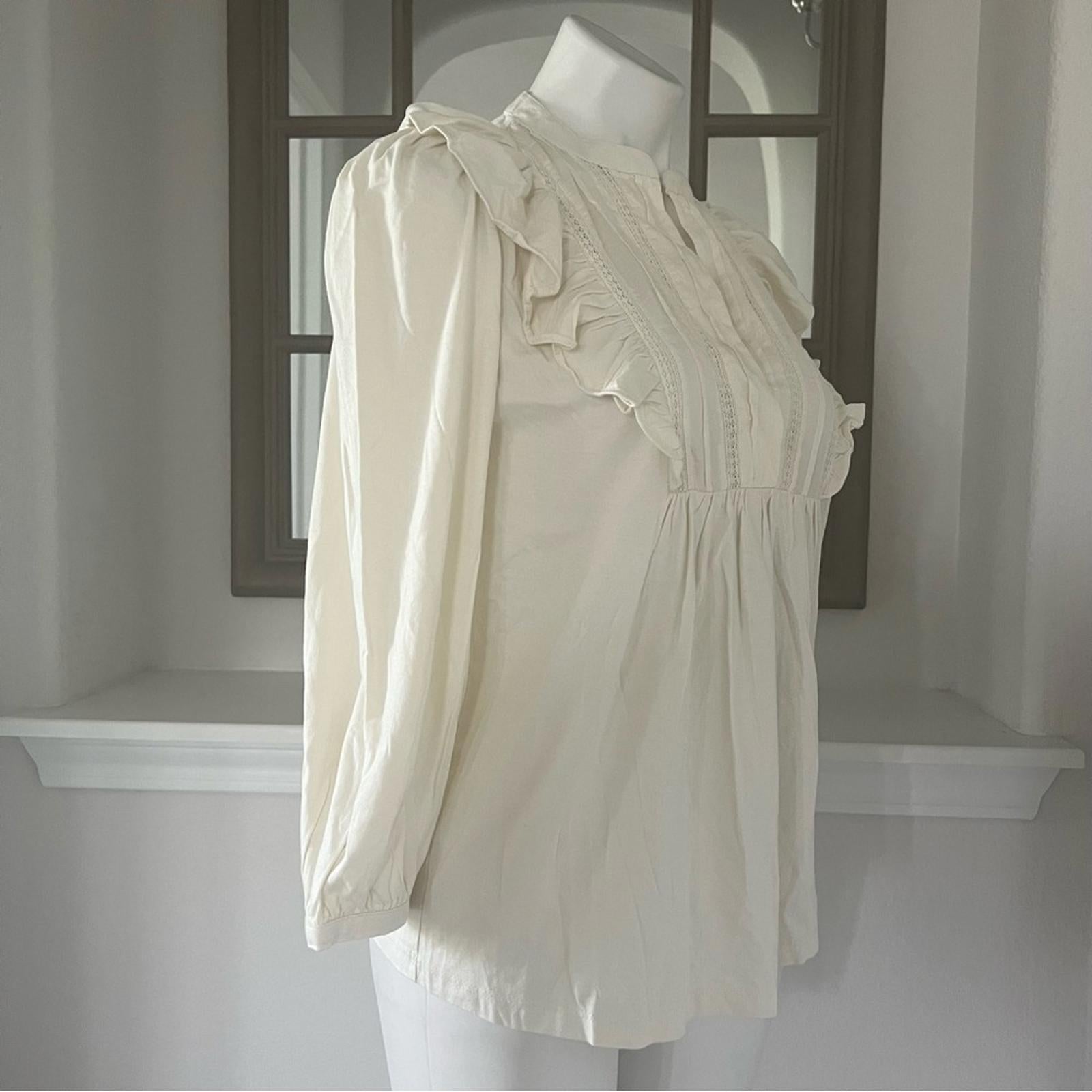 Lauren Ralph Lauren Ruffle Blouse in Winter Cream, Size XXL New w/Tag