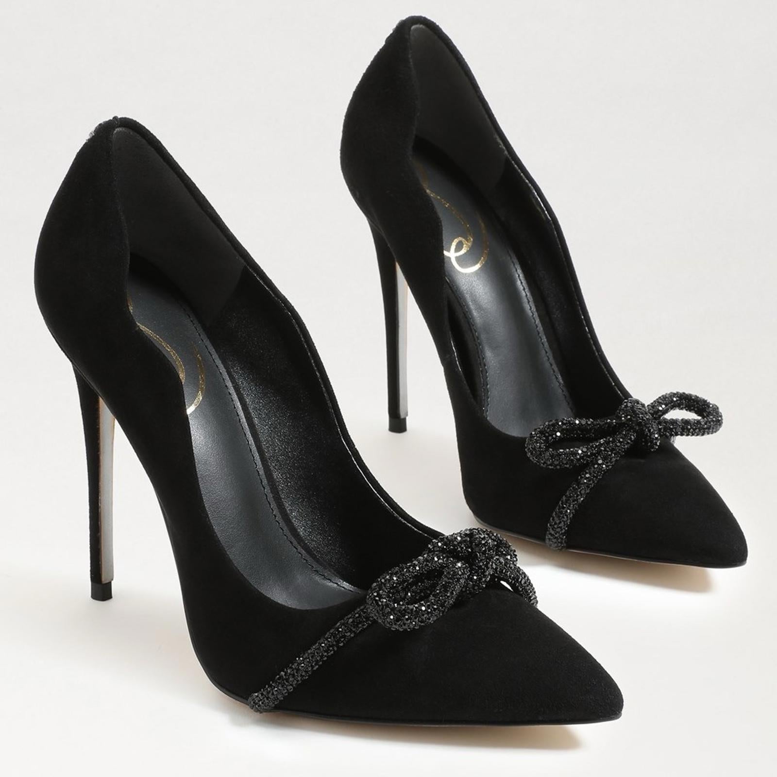 Sam Edelman Deela Evening Bow Pump in Black Satin, Size 11 New in Box w/Dust Bag