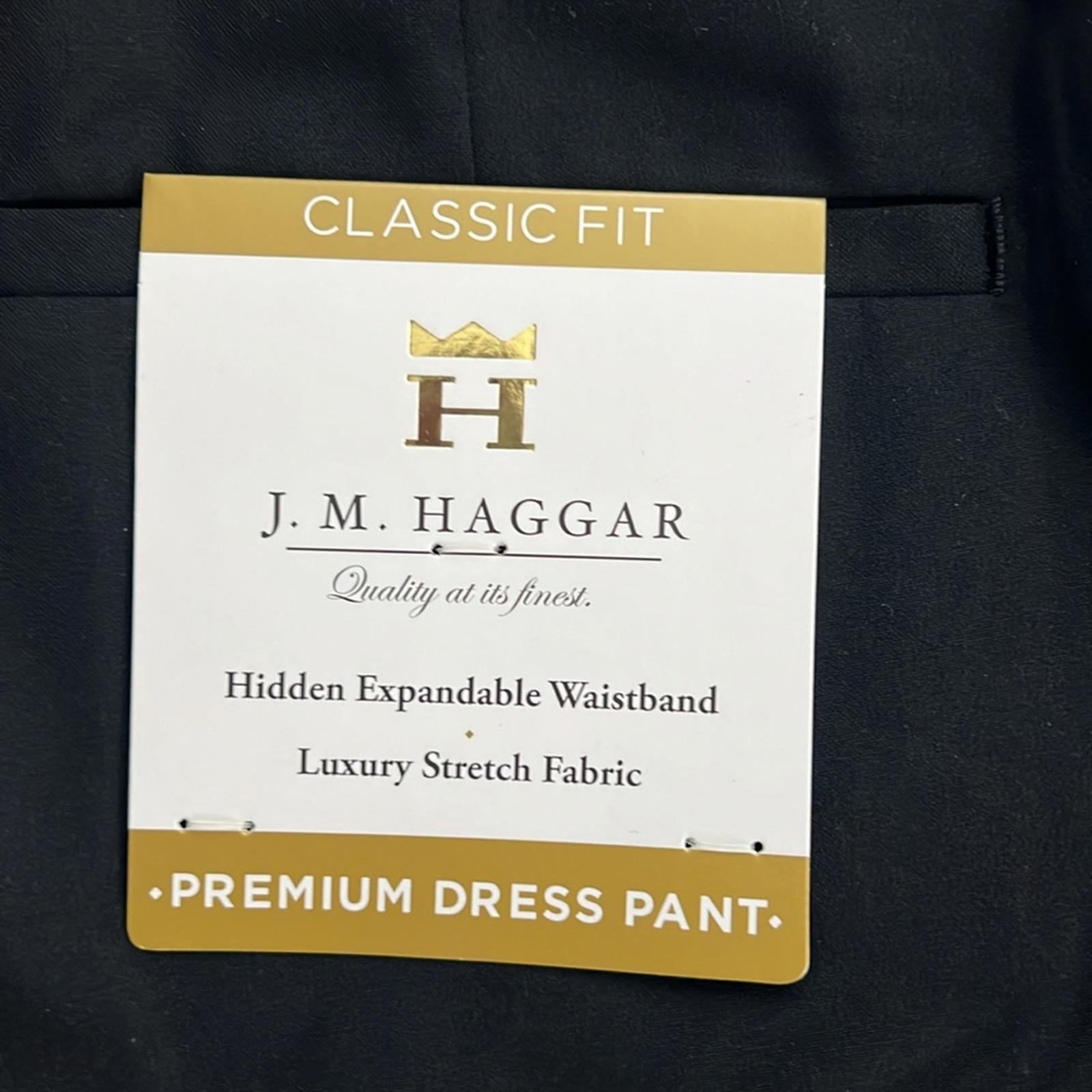 J.M. Haggar Premium Stretch Suit Pant - Flat Front, Black Size 32W 32L New w/Tag