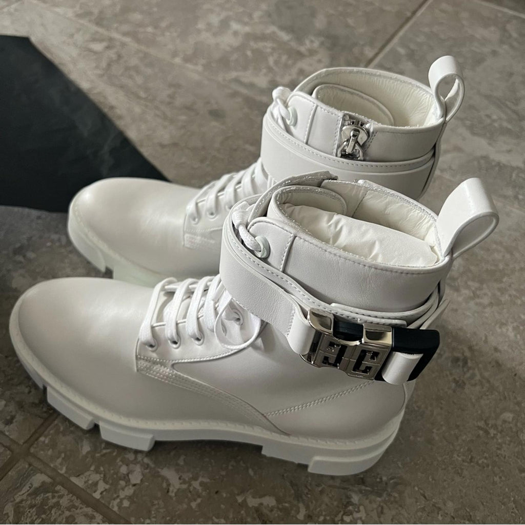 Givenchy Calf Leather Combat Boots, Size EU39 New in Box w/Dustbags
