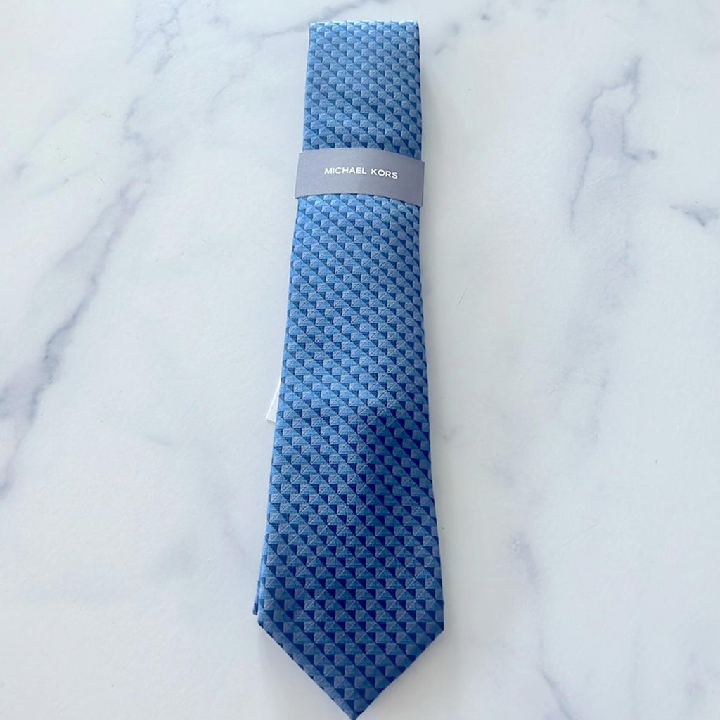 Michael Kors Men's Nassau Geo Print Tie in Navy Blue/Grey, One Size, NWT