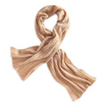 Charter Club Ribbed Cashmere Muffler Scarf in Heather Camel, New w/Tag $108.50