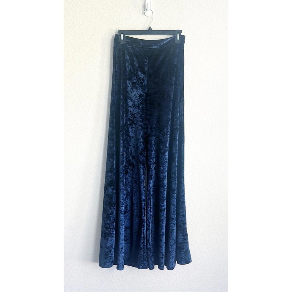 LIKELY Jasmine Crushed Velvet Wide Leg Pants in Navy, Size 2 NEW w/Tag