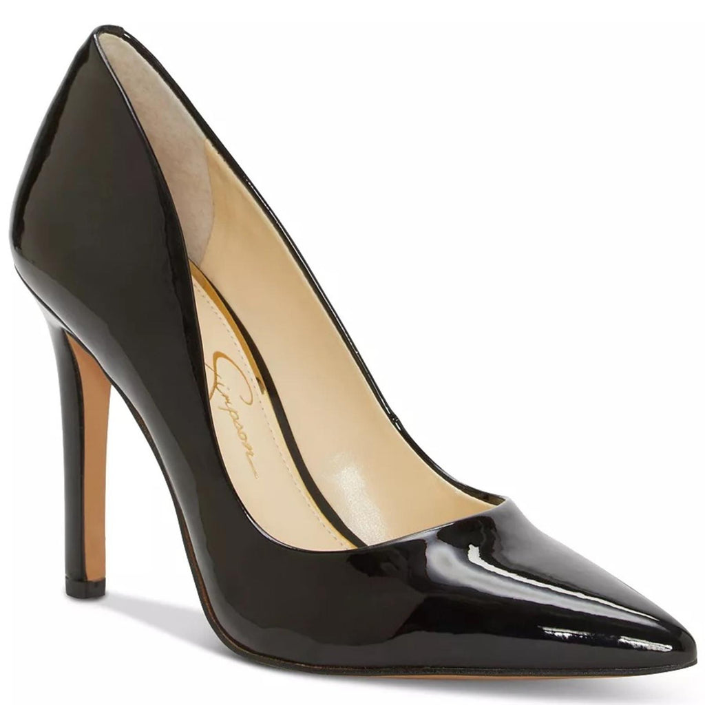 Jessica Simpson Cassani Pointed Toe High Heel Pumps, Black Patent, Size 11