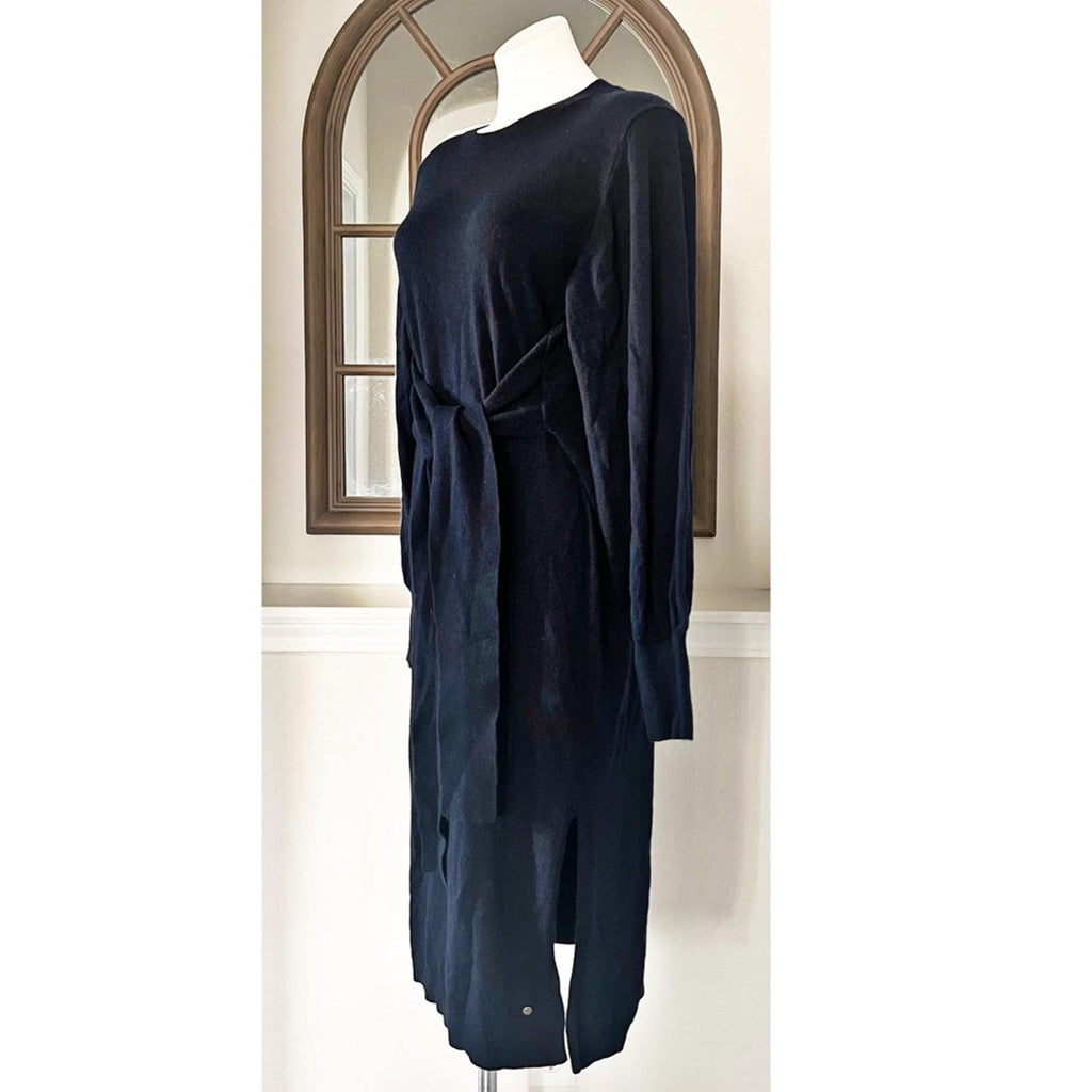 Ted Baker Essya Cashmere-Blend Midi Sweaterdress in Navy, Size Ted 6 EXCELLENT