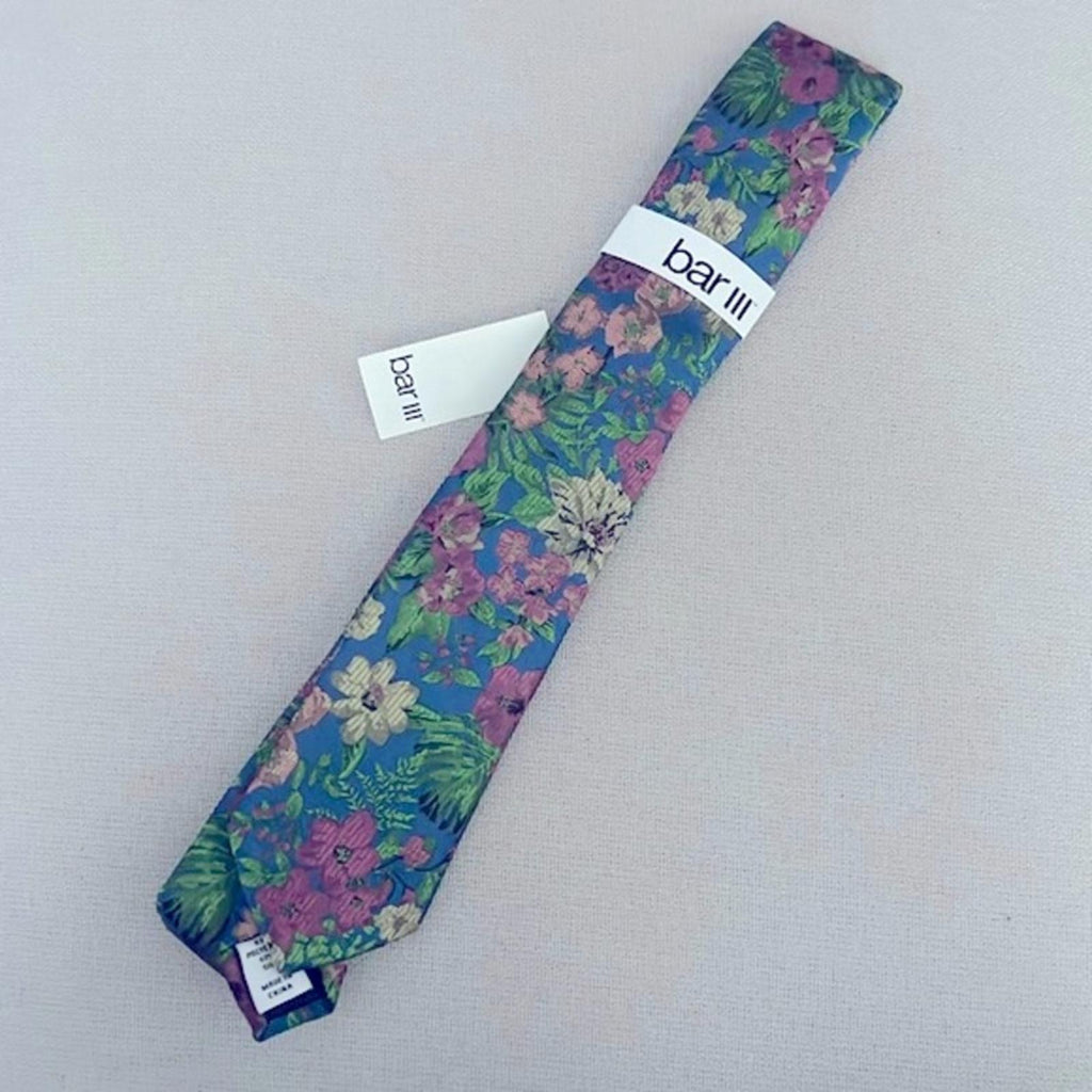 Bar III Men's Botanical Blue Neck Tie Style 13C22-2044 New w/Tag