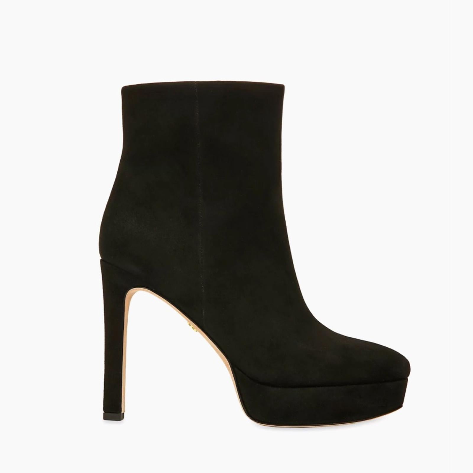 Veronica Beard Dali Suede Platform Ankle Boots, Black Size 9 New in Box $550