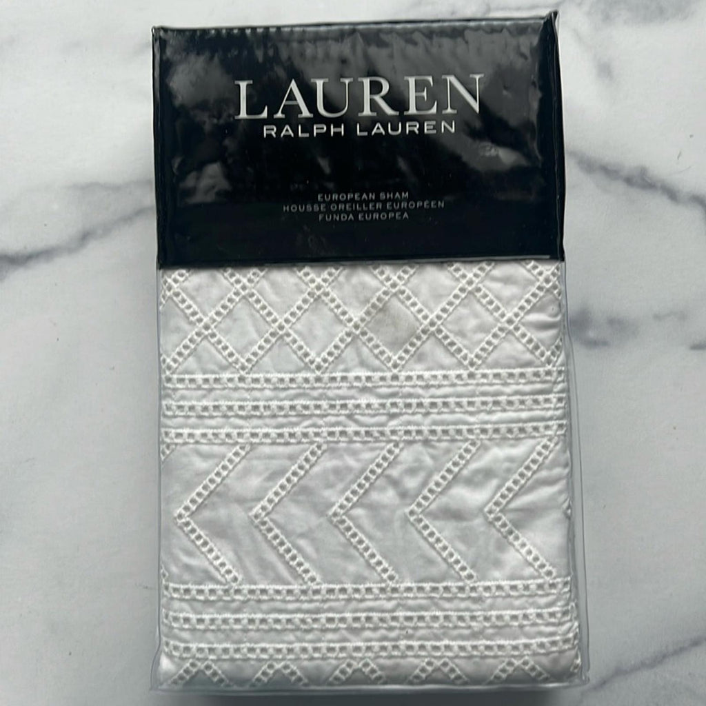 Lauren Ralph Lauren Willa Hemstitched Euro Sham in Cream, New w/Tag $135