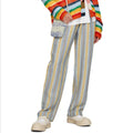 Nicholas Daley Linen Striped Trousers in Blue/Mustard, Size 34 NEW w/Tag $650