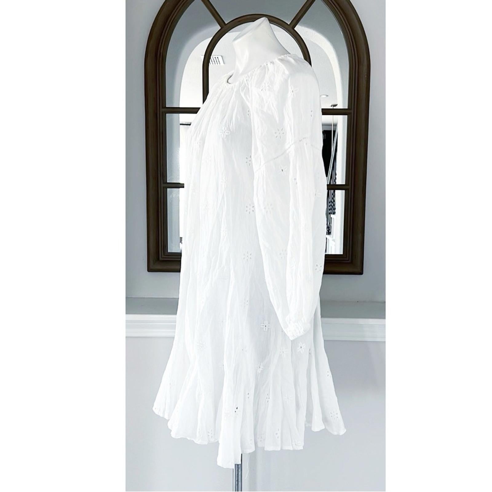 Velvet by Graham & Spencer Gracie Eyelet Dress/Swim in White, Size L NEW $216