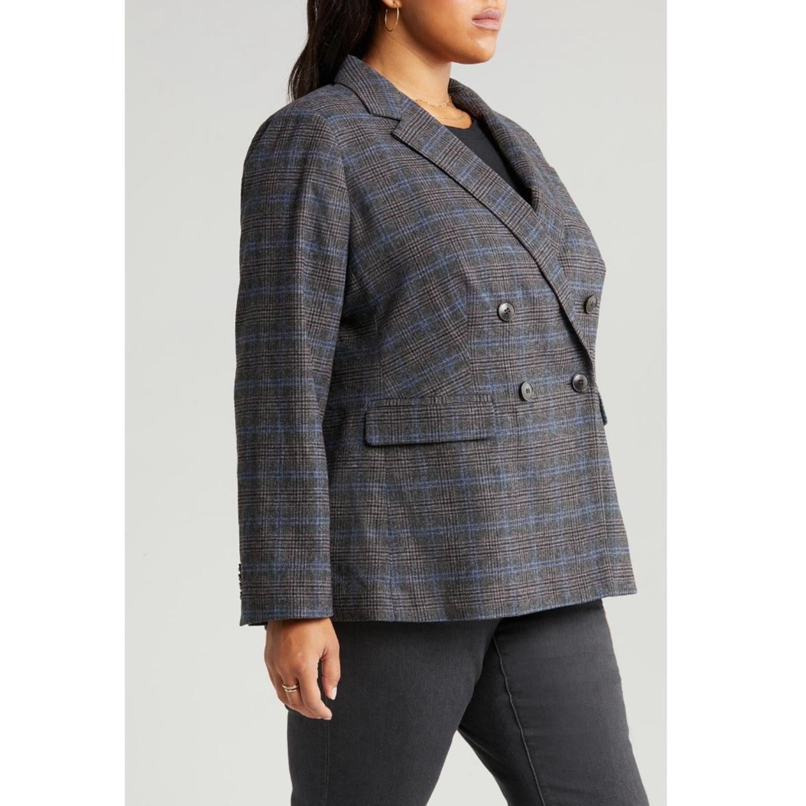 Madewell Rosedale Blazer, Kyle Mini Glen Plaid, Plus Size 22W New w/Tag