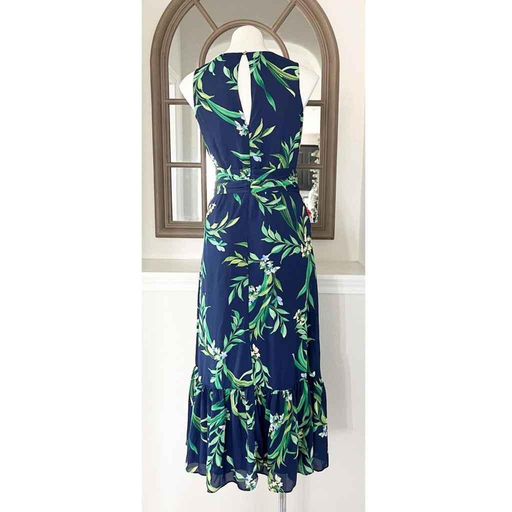 Tommy Bahama Floral Glow Sleeveless Maxi Dress in Island Navy, Size S New 4 NEW