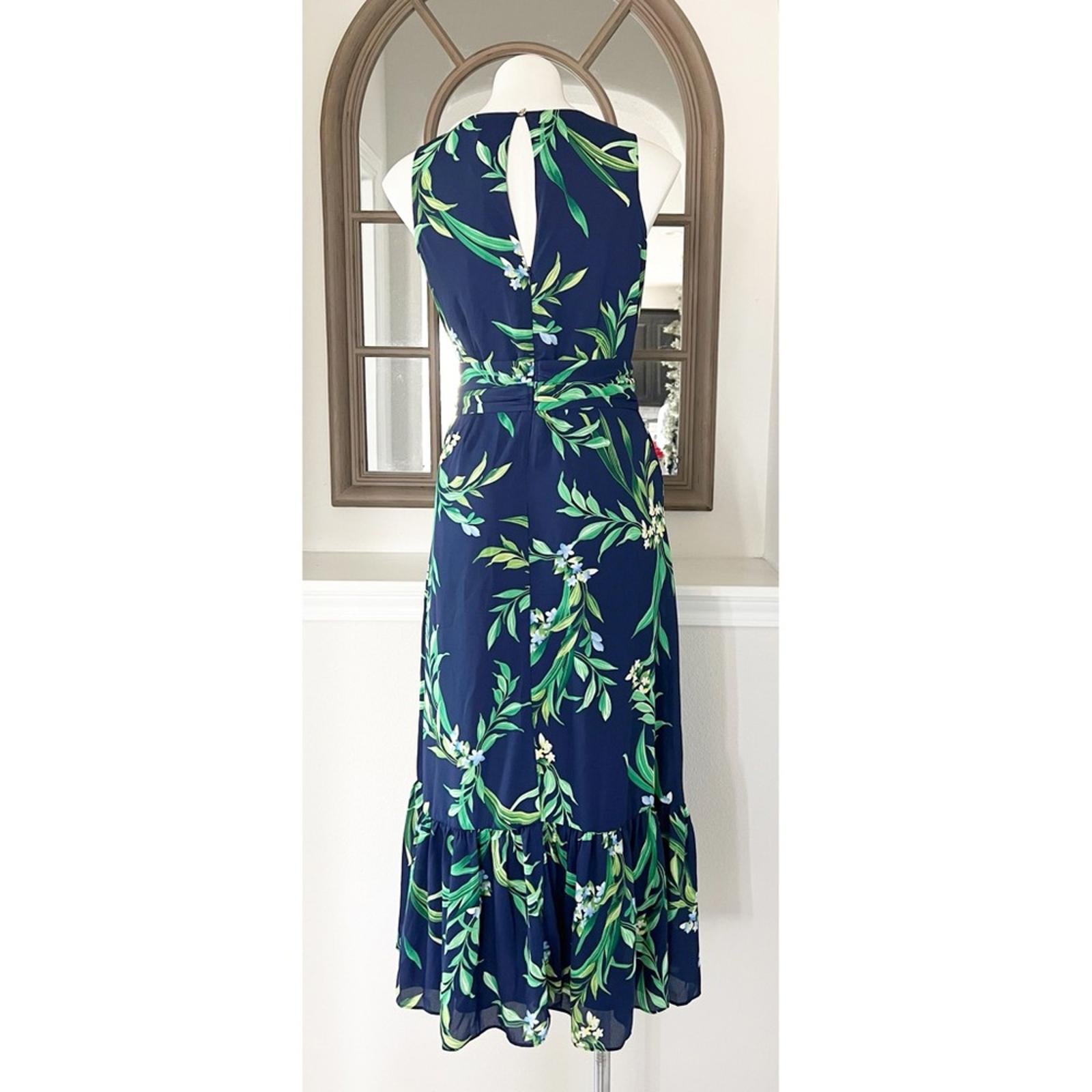 Tommy Bahama Floral Glow Sleeveless Maxi Dress in Island Navy, Size S New 4 NEW