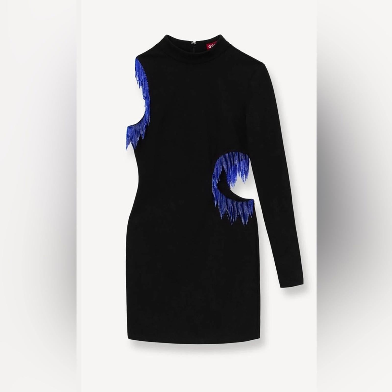 STAUD Kirsten Beaded Mini Dress in Black, Size S New w/Tag